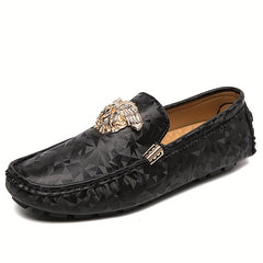 Men's Metallic Decor Loafer Shoes Non-slip Slip On Driving Shoes