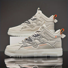 Men's Cloud Print Lace-up Sneakers for Outdoor Comfort