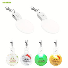 10pcs Acrylic Colorful LED Light Keychain Pendant