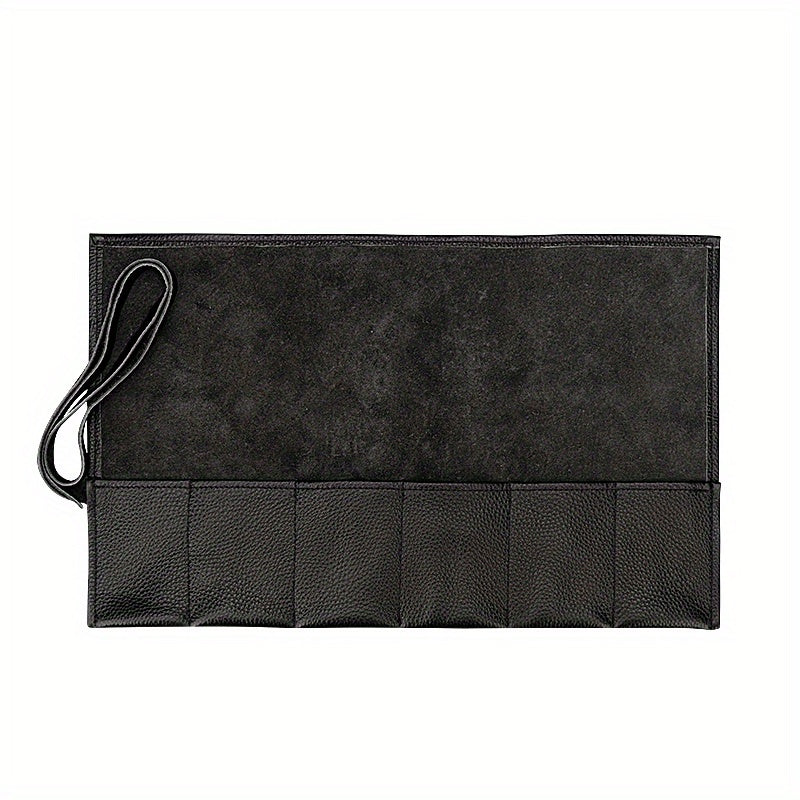 WESSLECO 6 Slot Leather Watch Roll Case Holder Portable Travel Organizer