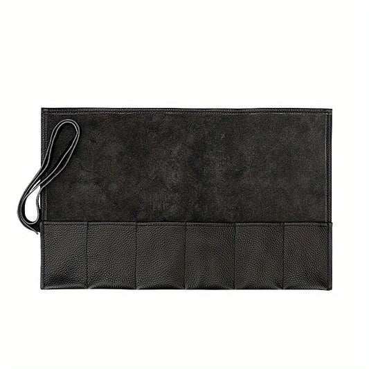 WESSLECO 6 Slot Leather Watch Roll Case Holder Portable Travel Organizer