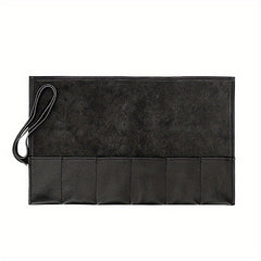 WESSLECO 6 Slot Leather Watch Roll Case Holder Portable Travel Organizer