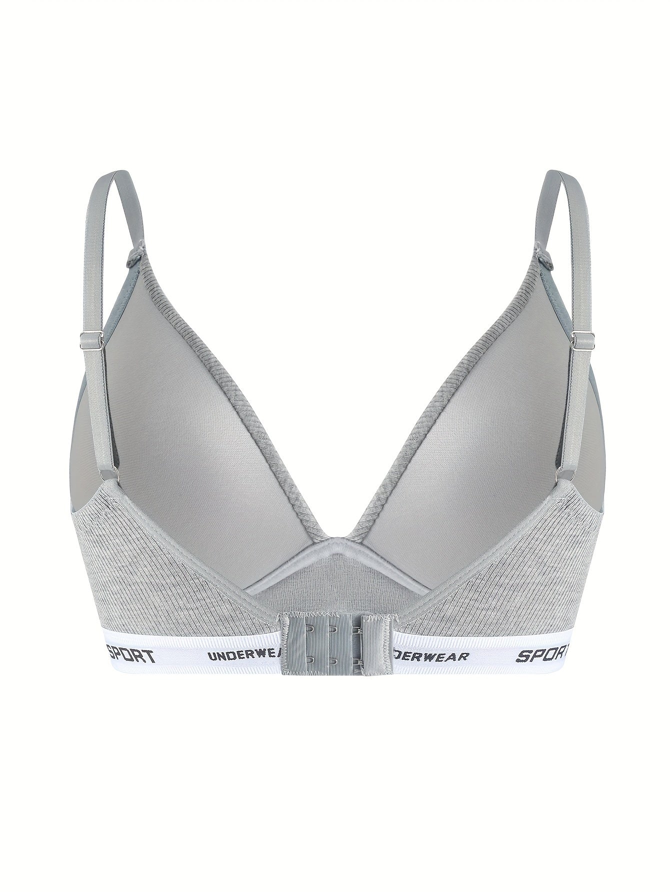 Letter Print Push Up Bra Comfy & Breathable Intimates Bra