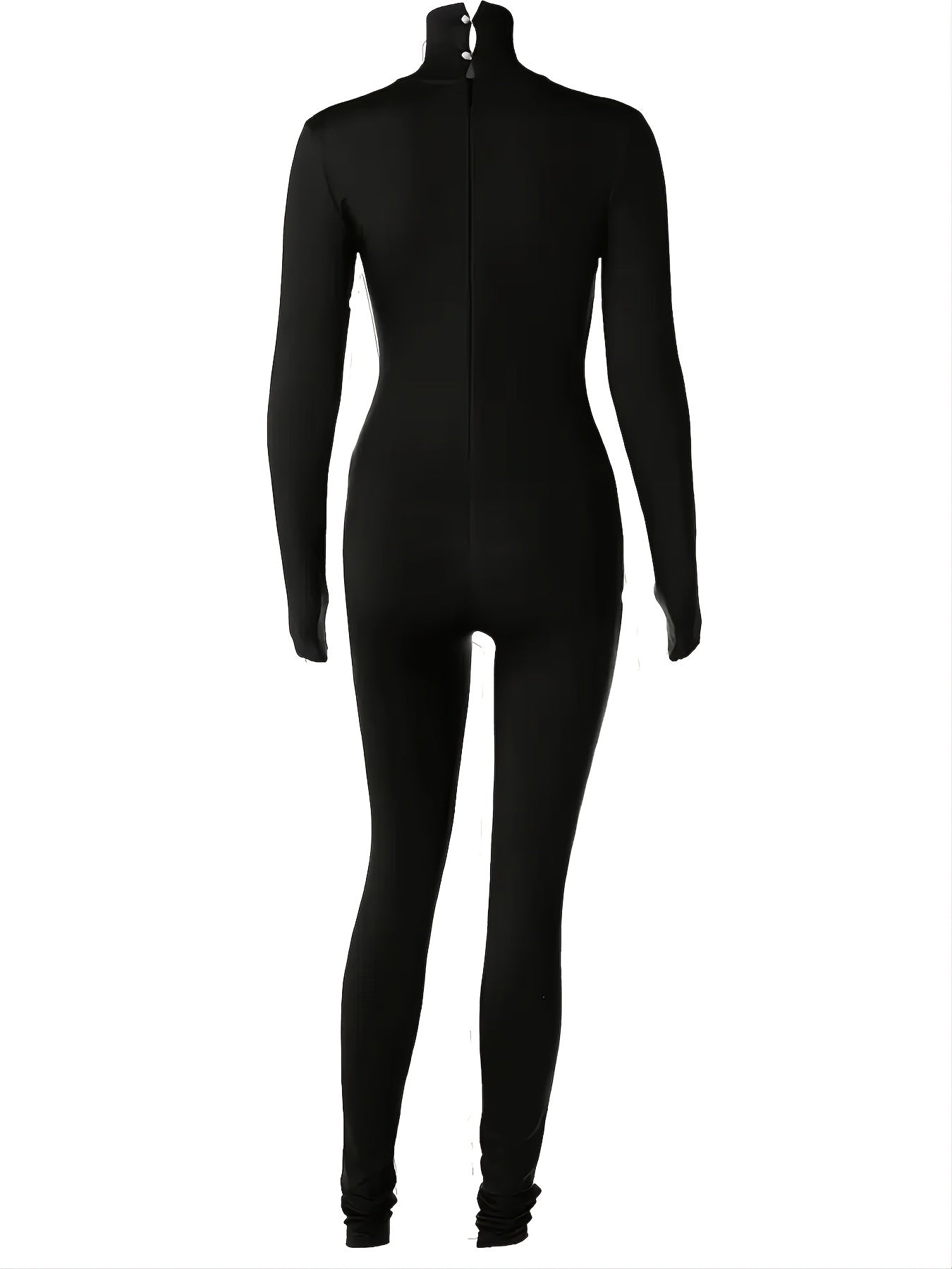 Skinny Turtle Neck Jumpsuit Long Sleeve Stretchy Jumpsuit for Women