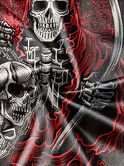 Skull Skeleton 3D Pattern Men's 2 Piece Outfits T-shirt & Shorts Set
