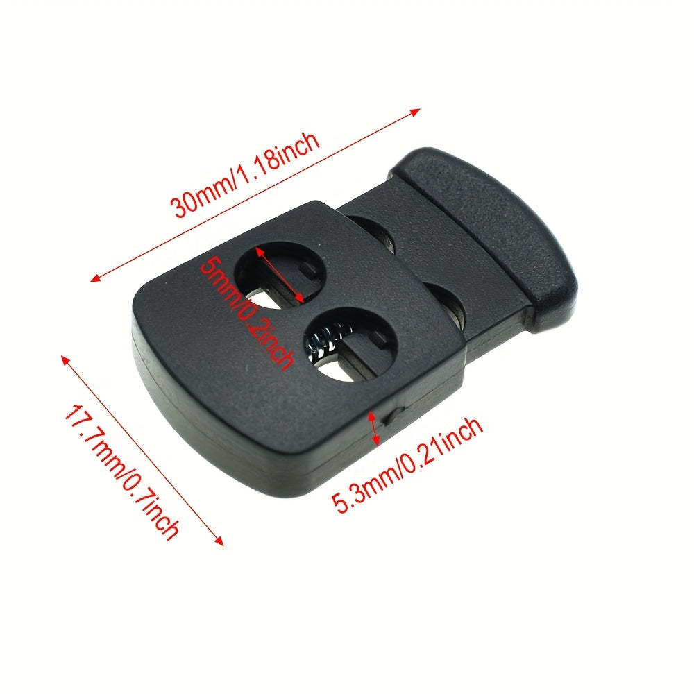 10pcs Cord Lock Toggle Clip Stopper Plastic Bags Garments