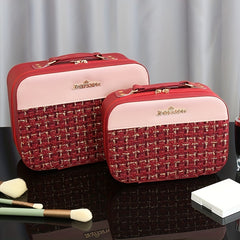 Portable Makeup Organizer With Mirror & Brush Holder