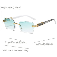 Vintage Rimless Sunglasses Women Unisex Rectangle Frameless Candy Glasses