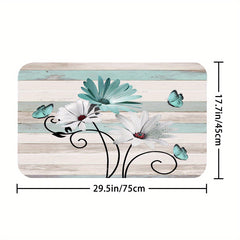 Flower Butterfly Shower Curtain Set with 12 Hooks