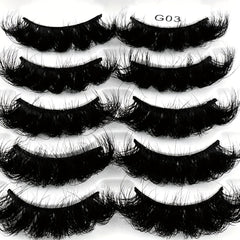 5 Pairs Fluffy Mink Lashes Thick Long Faux Eyelashes