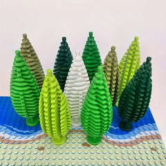2 PCS Street Scene City Greenery Forest MOC Pine Spruce Fir Tree Models
