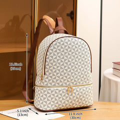 Vintage Argyle Print Backpack Classic Daypack Women's Casual Everyday Bag