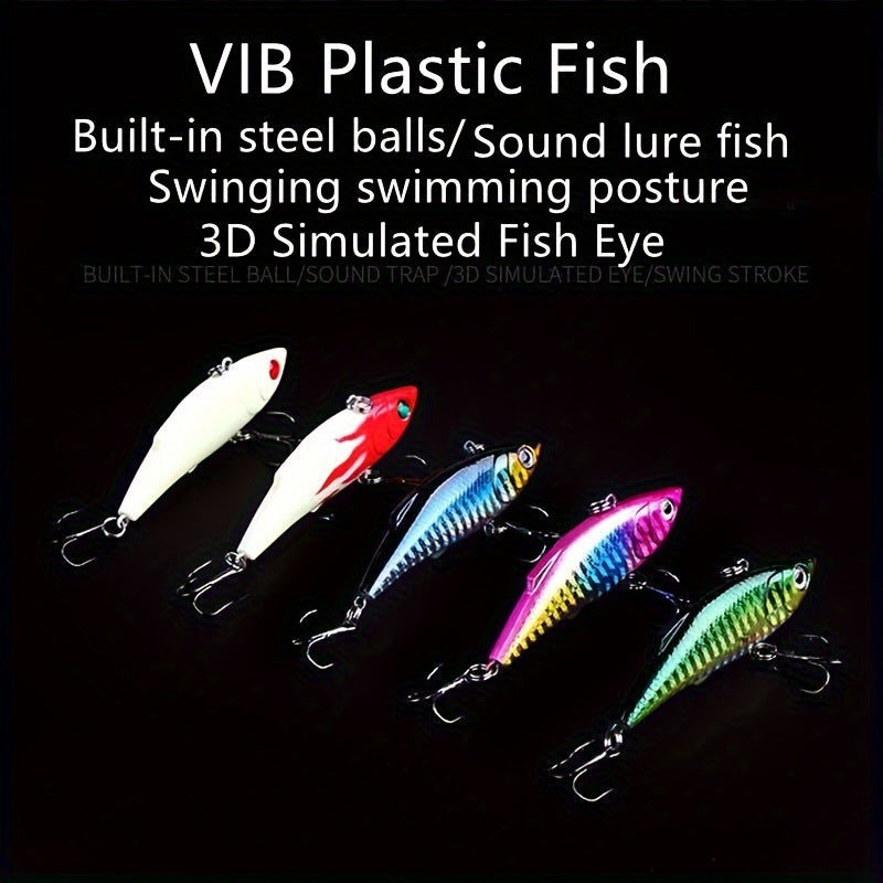 5pcs Vibration Fishing Lure Plastic Bait Simulated Fish Eyes