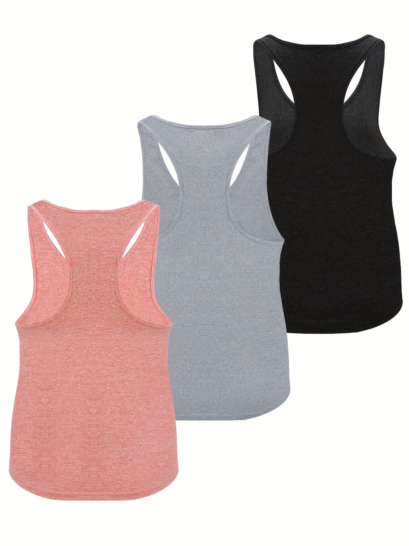 3-Pack Women's Plus Size Racer Back Tank Top Set
