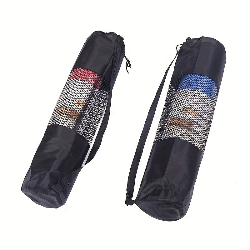Qpc Yoga Mat Storage Mesh Bag Portable Single Shoulder Drawstring Net Bag