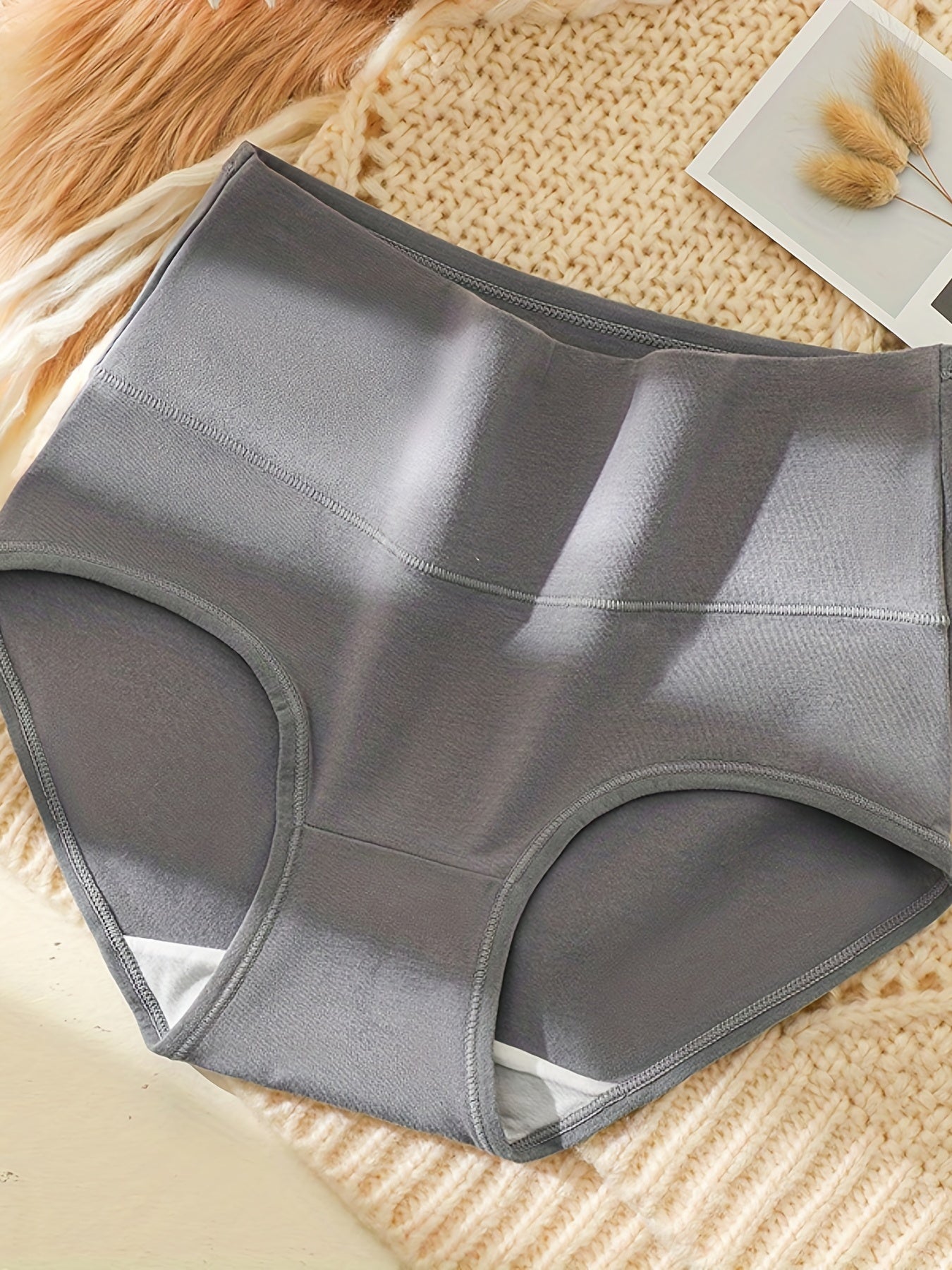 4pcs Solid Briefs Comfy Stretchy Panties Women's Lingerie