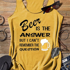 Women's Letter Graphic Tank Top Crew Neck Casual Summer Top