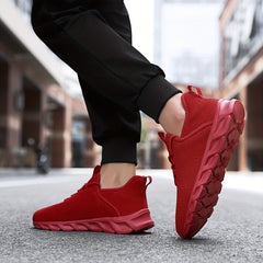 Men's Lace-up Slip-on Sneakers, Odor Resistant Athletic Shoes