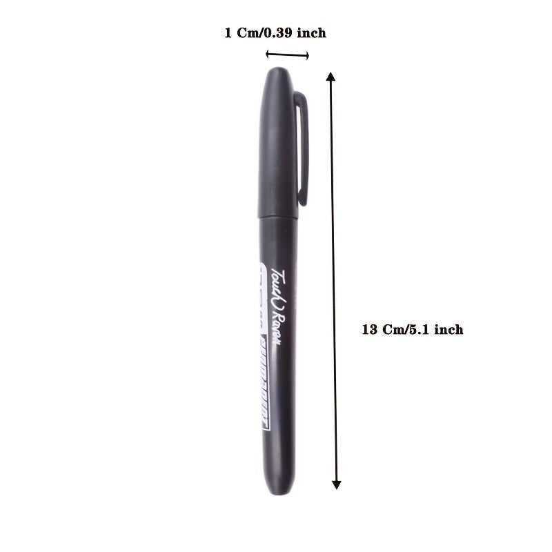 6Pcs Permanent Art Marker Pen Fine Point Waterproof Thin Nib Red 1.5mm