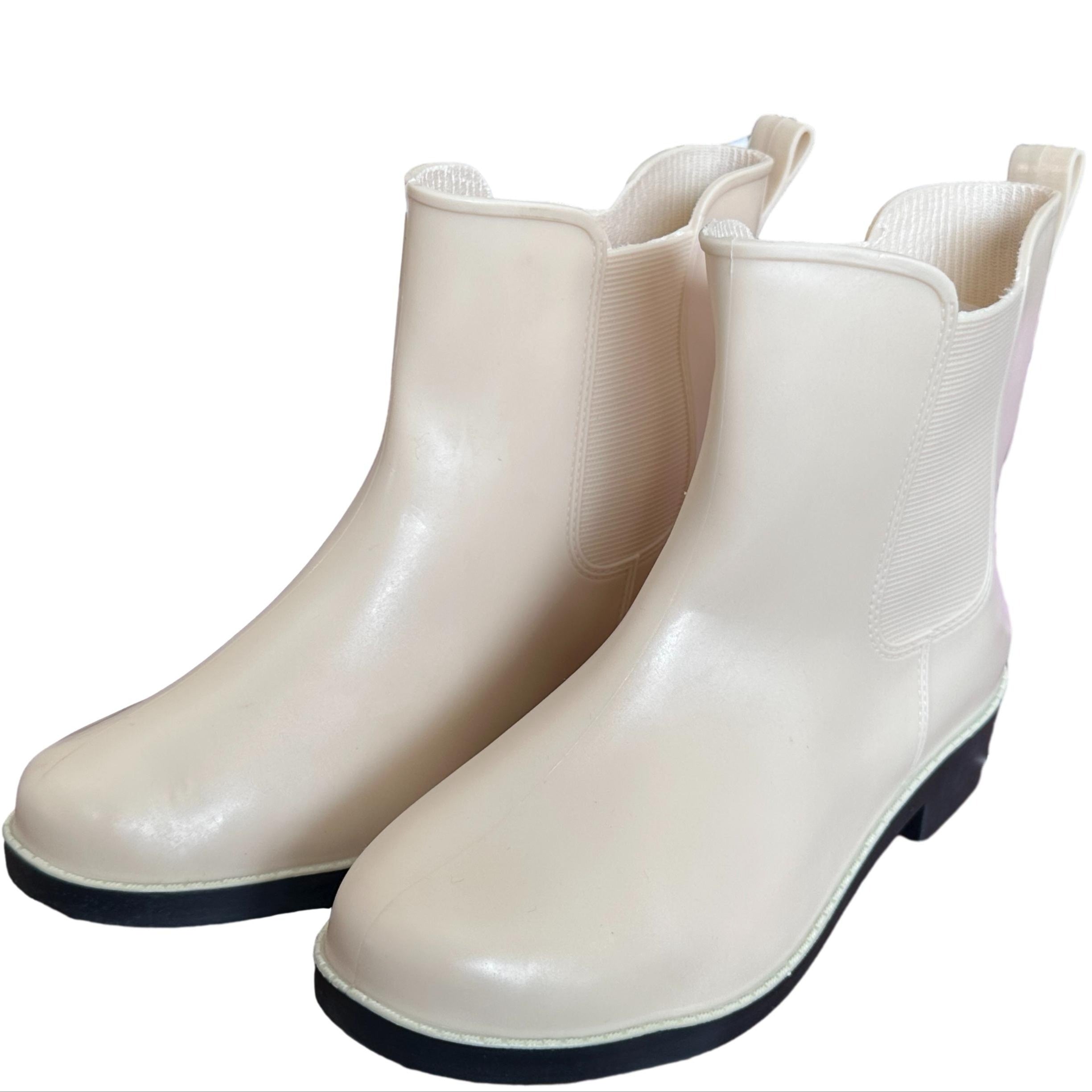 Solid Waterproof PVC Rain Boots Wear Resistance Non Slip Flat Short Water Shoes