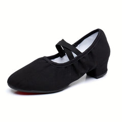 Mid Heel Latin Dance Shoes for Indoor and Outdoor Practice