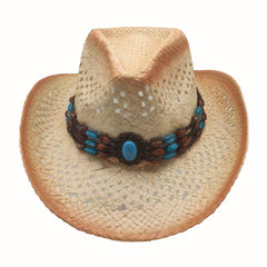 Unisex Straw Cowboy Hat Western Hats Cowgirl Costume