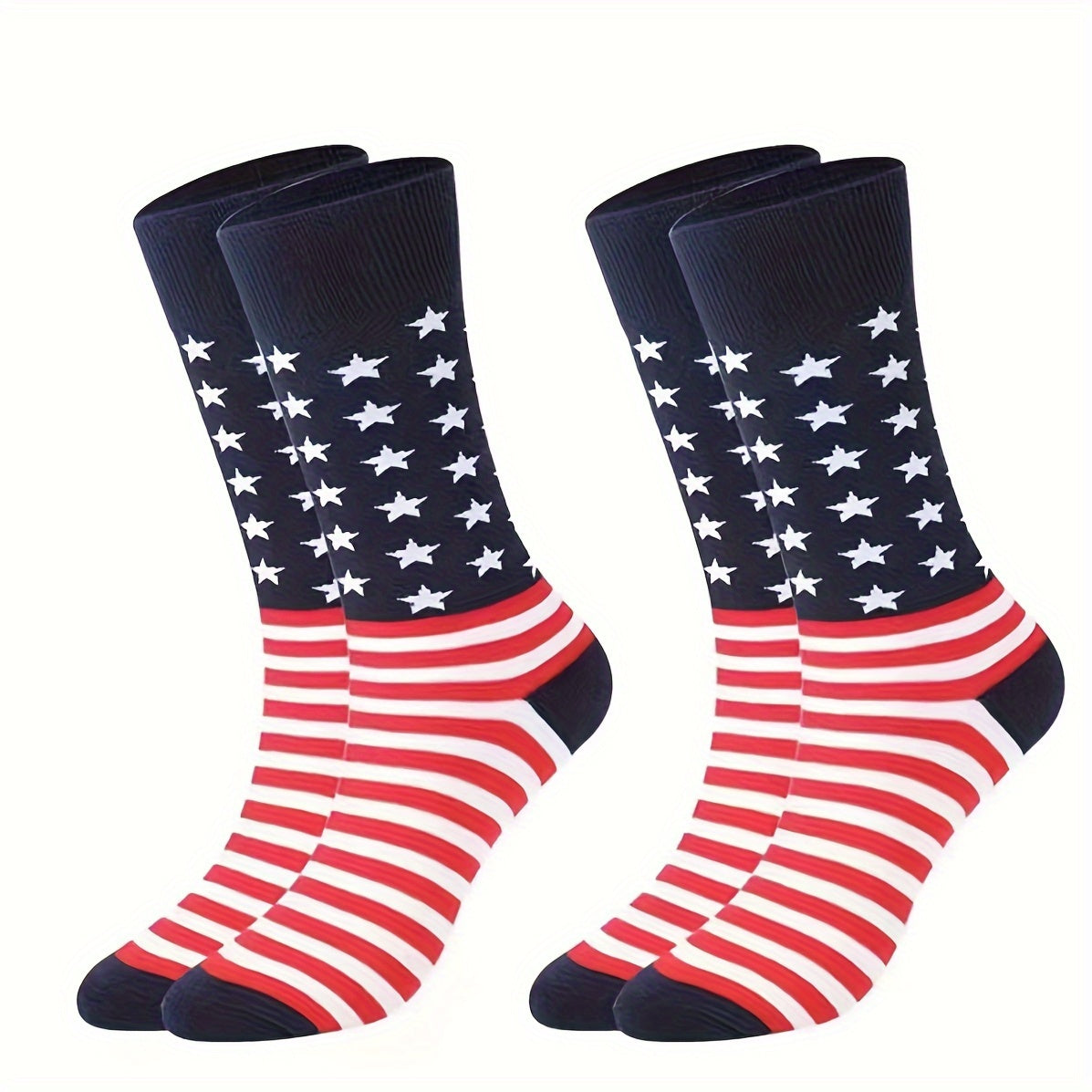 Men's American Flag Crew Socks Breathable Comfy Casual Unisex Socks