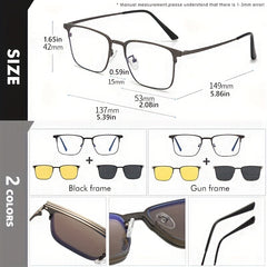 Polarized Magnet Clip On Glasses Men Night Vision Sunglasses Set