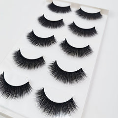5 Pairs 3D Silky Lashes for Hooded Eyes Fluffy Natural Look Makeup Gift
