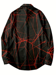 Geometric Print Casual Button Up Long Sleeve Shirt