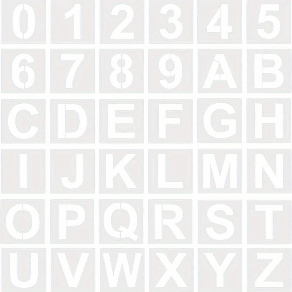 36pcs Letter Stencil Numbers Stencils Reusable Alphanumeric Painting Stencil