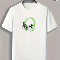 Headset Pattern Print Men's Comfy Sports T-shirt