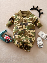 Cotton Camouflage Long Sleeve Romper Jumpsuit for Baby