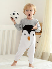 Baby Cartoon Jacquard Footed Romper