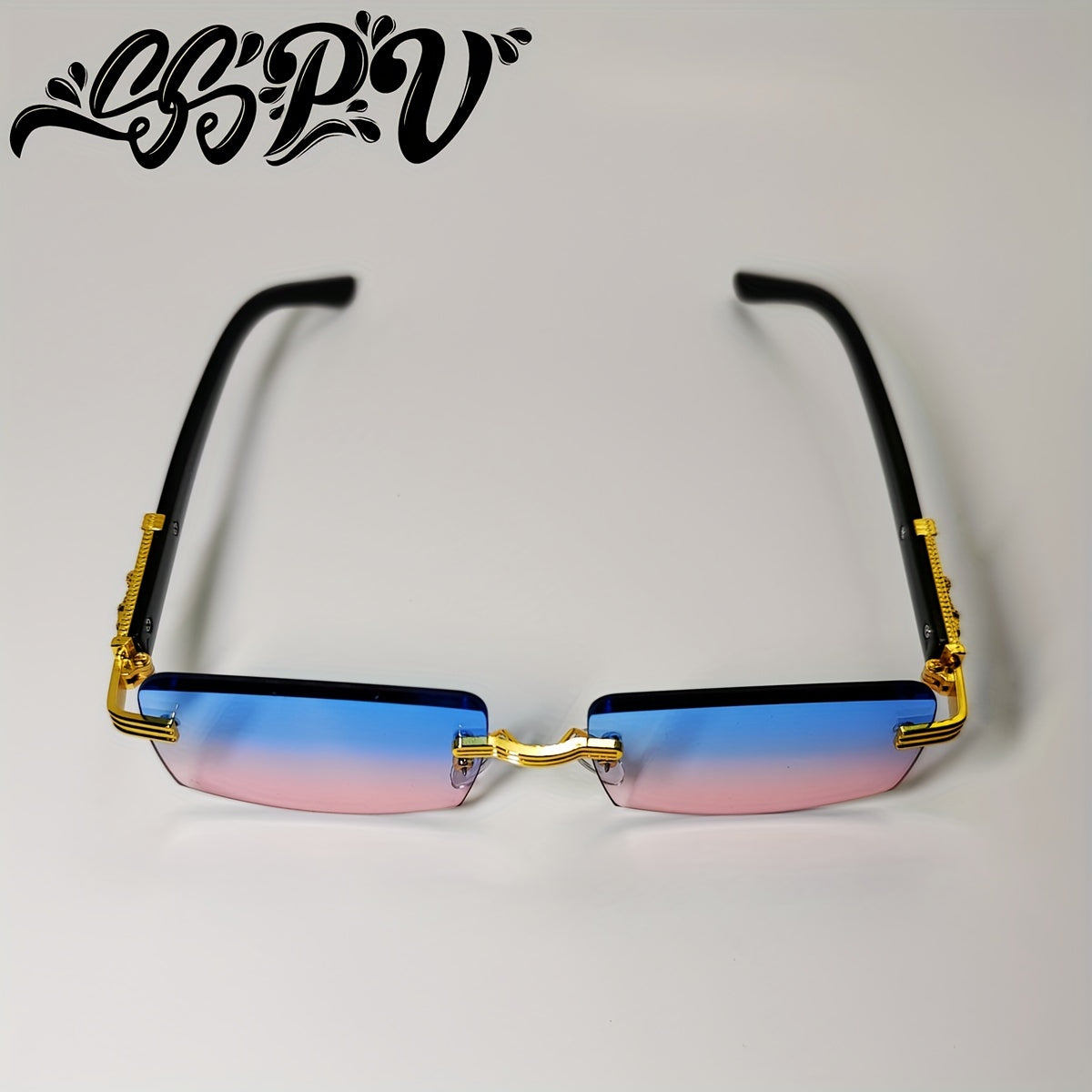 Rimless Square Gradient Sunglasses for Men and Women