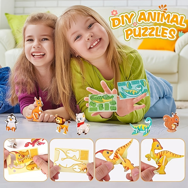 3030pcs Animal 3D Puzzle Educational Paper Jigsaw for Kids DIY Craft Kit