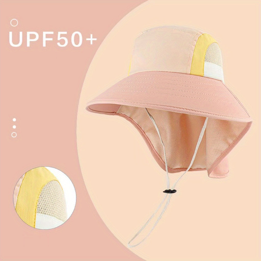 Kids Sun Protection Hat with Neck Cover for Outdoor Activities