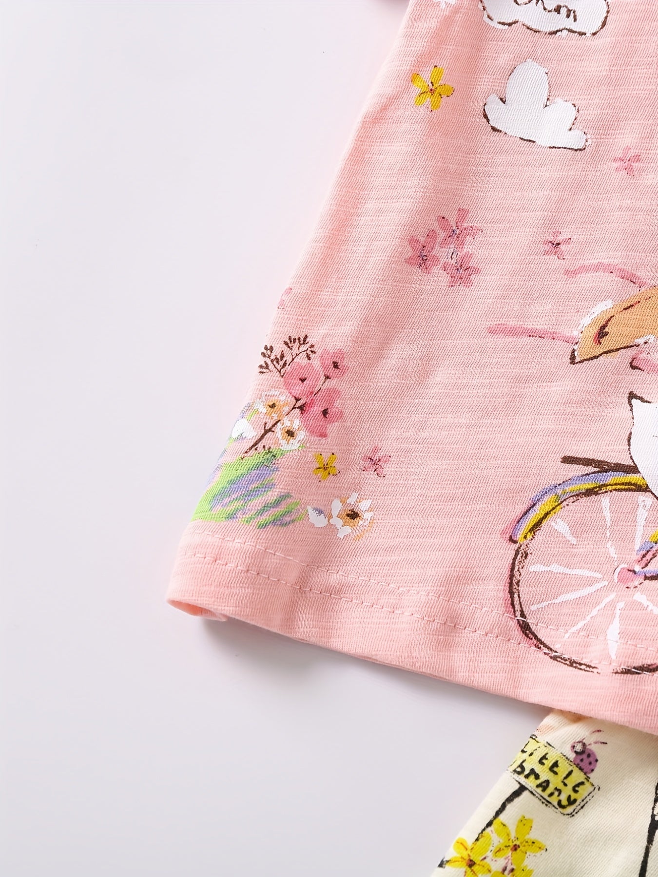 Kids Rabbit Pattern Tee Top & Shorts Set