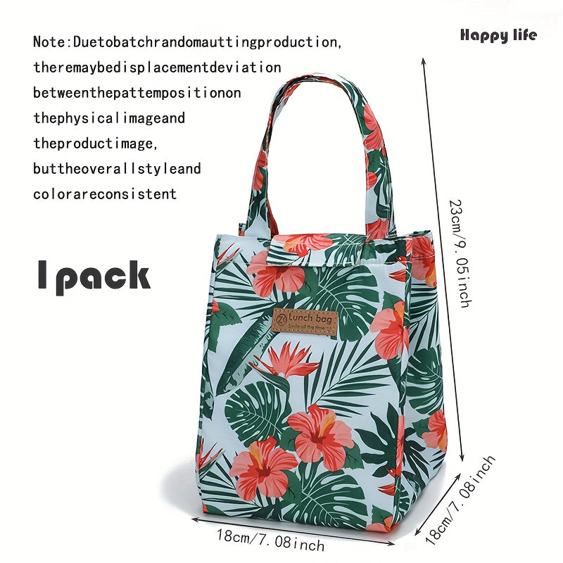 1pc Aluminum Foil Thickened Lunch Bag Insulated Tote Bag Waterproof