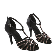 Women's Rhinestone Stiletto Heeled Sandals Latin Dance Shoes