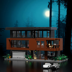 Classic Movie Modern Villa Street Scene Building Set Toy Model