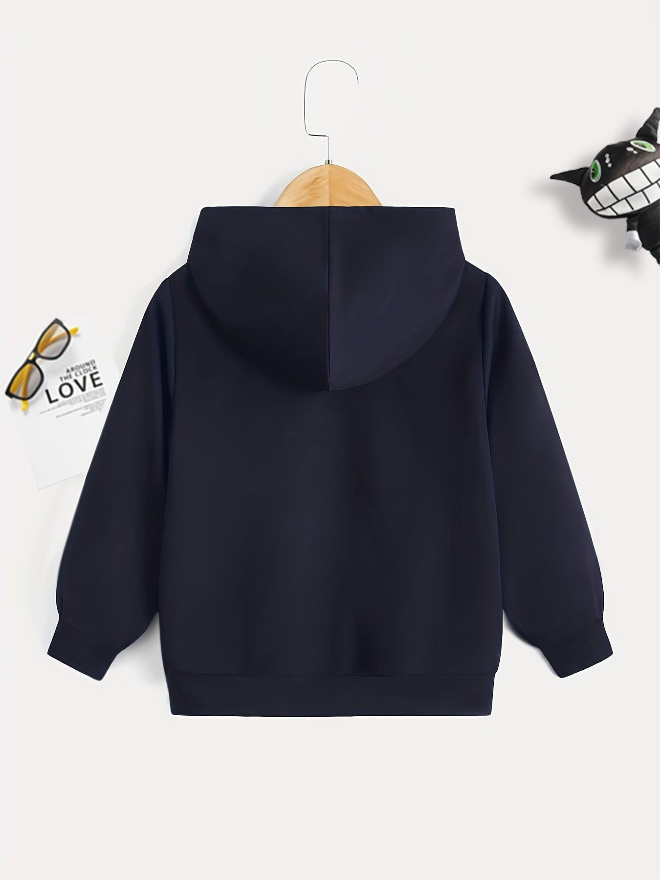Bear Print Boys Casual Hooded Sweatshirt for Spring Fall