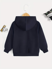 Bear Print Boys Casual Hooded Sweatshirt for Spring Fall
