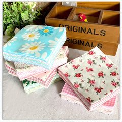 50Pcs Floral Cotton Fabric Bundle for DIY Craft Doll Clothes Sewing Patch