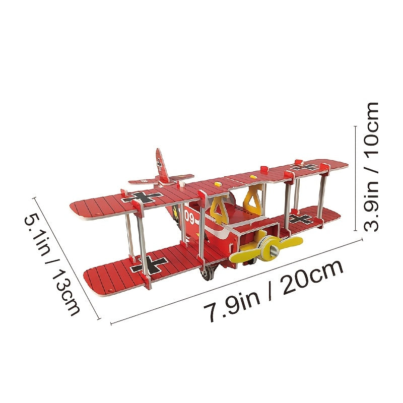 3D Red Airplane Puzzle Creative DIY Toy for Kids