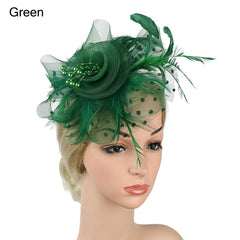 Women's 20s Fascinator Hat Feather Mesh Net Veil Tea Party Hat