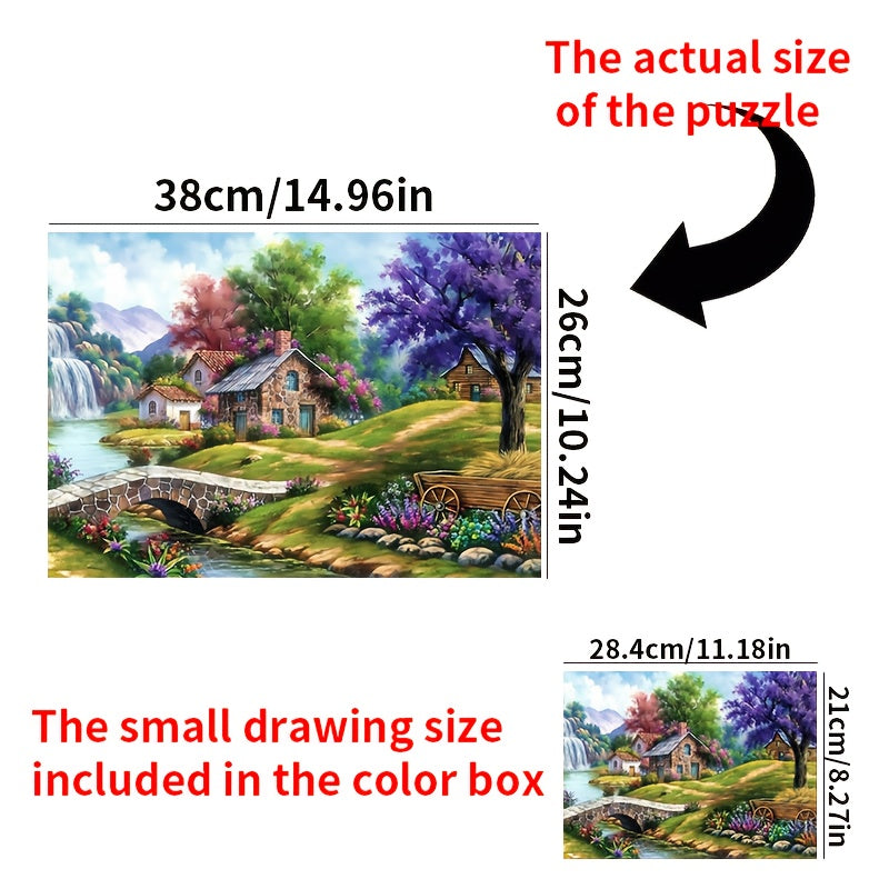 1000pcs Scratch Resistant Puzzle with House and Mountain