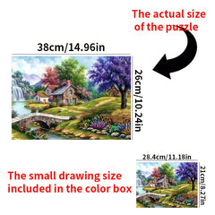 1000pcs Scratch Resistant Puzzle with House and Mountain