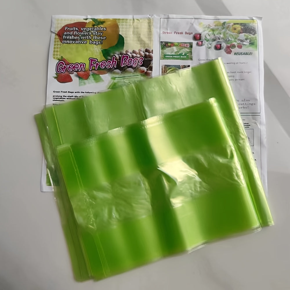 20 Green Reusable Produce Bags for Fridge/Food Storage