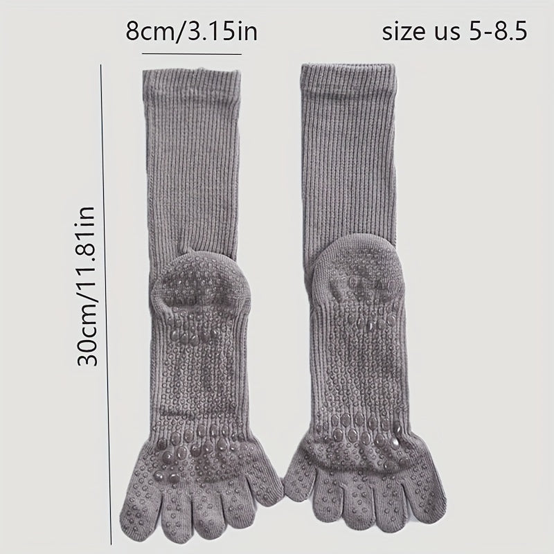 Five Toe Split Yoga Socks, Non-slip Pilates Socks with Grips
